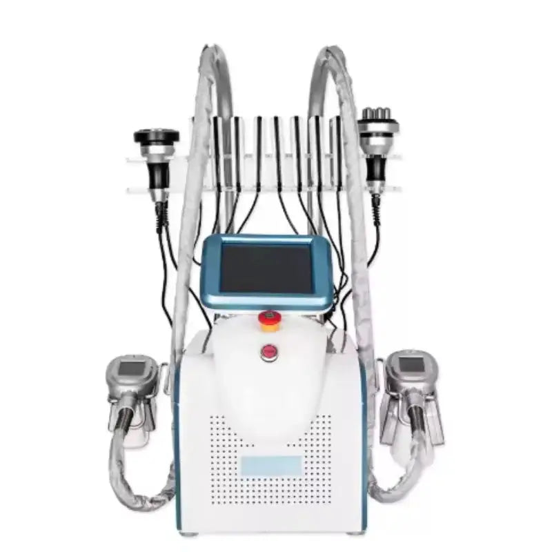 Slimming Machine 6-in-1 Fat Freezing RF Cavitation Lipo Pads Body Sculpting for Abdomen Thighs Arms Portable Touch Screen