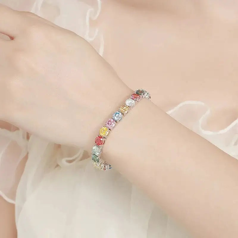 Colorful Moissanite Silver Bracelet — product image 2