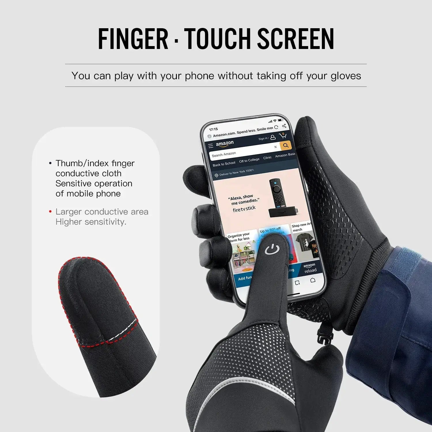 Kyncilor Winter Sports Cycling Gloves Waterproof Touchscreen