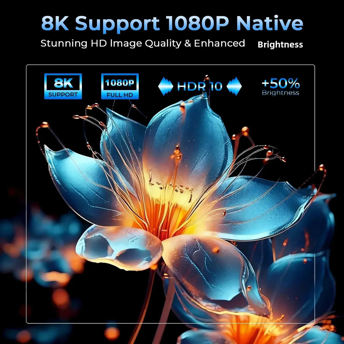 AI Smart Projector with Android OS Dolby, Decoding UHD ANSl — product view 3