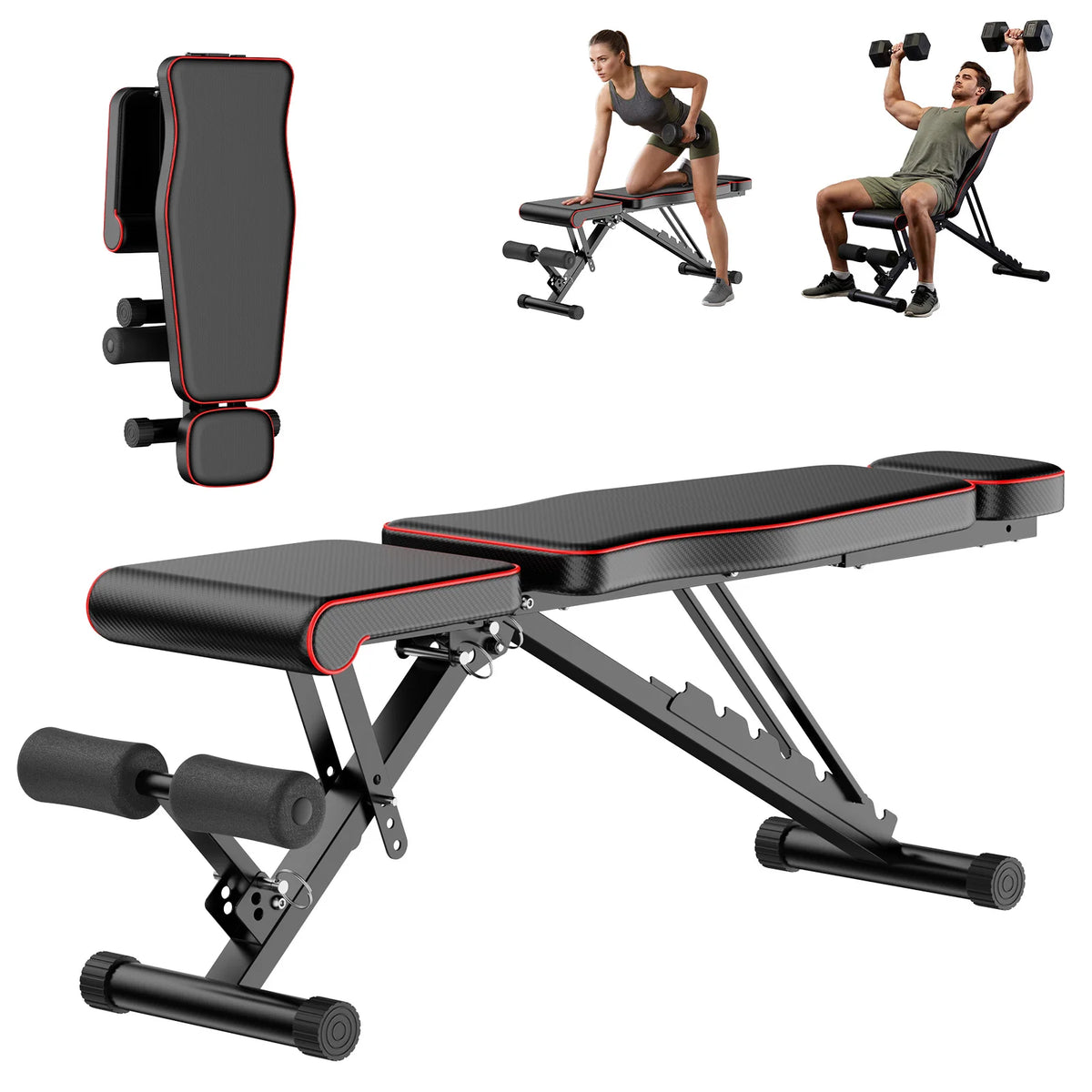 Multifunctional Foldable Fitness Bench, Adjustable Weight — product view 1