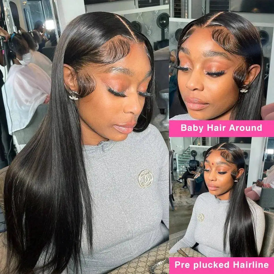 30 Inch Brazilian Bone Straight Lace Frontal Wig Remy Hair