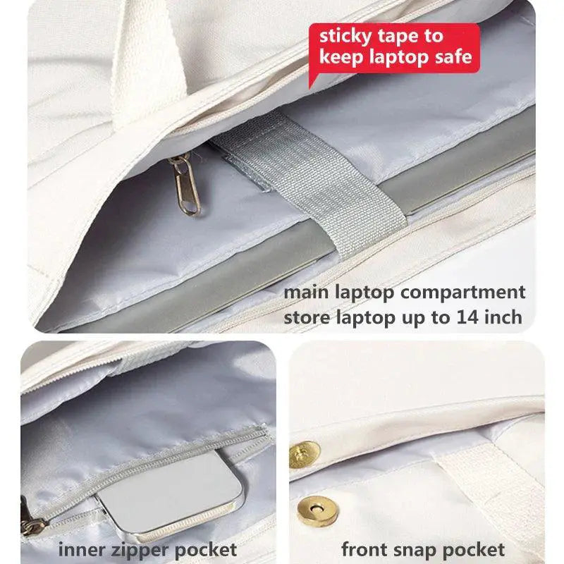 Canvas Laptop Tote Bag Stylish And Shockproof Carry All