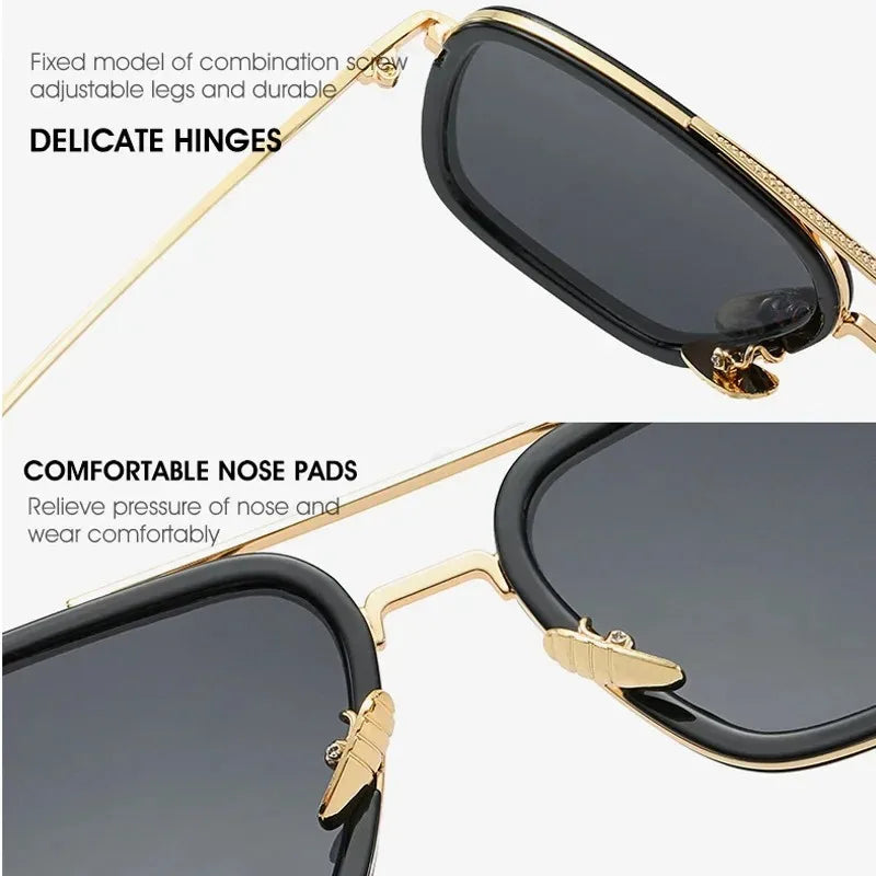 Steampunk Square Metal Frame Sunglasses