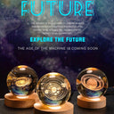 3D Moon LED: Crystal Lamp - Elegant Night Light for Home