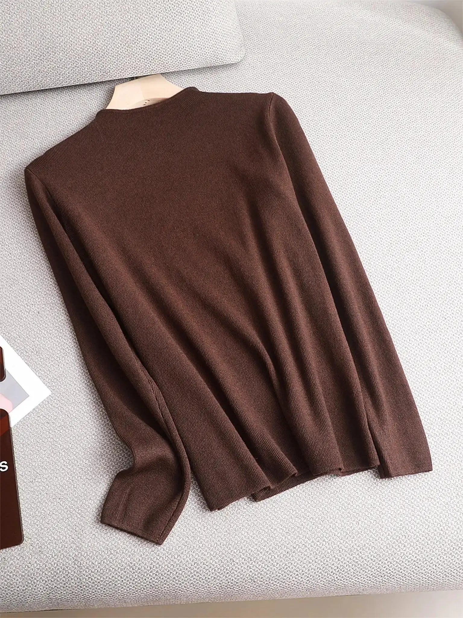 Elegant Mock Neck Pullover Sweater With Spandex Cotton Blend