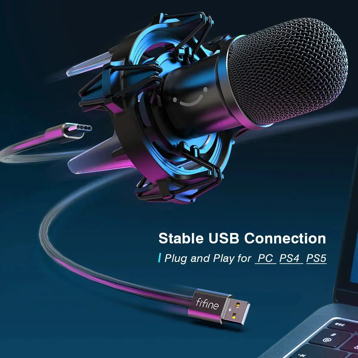 K651 USB Dynamic Microphone Bundle For Gaming And Podcasting