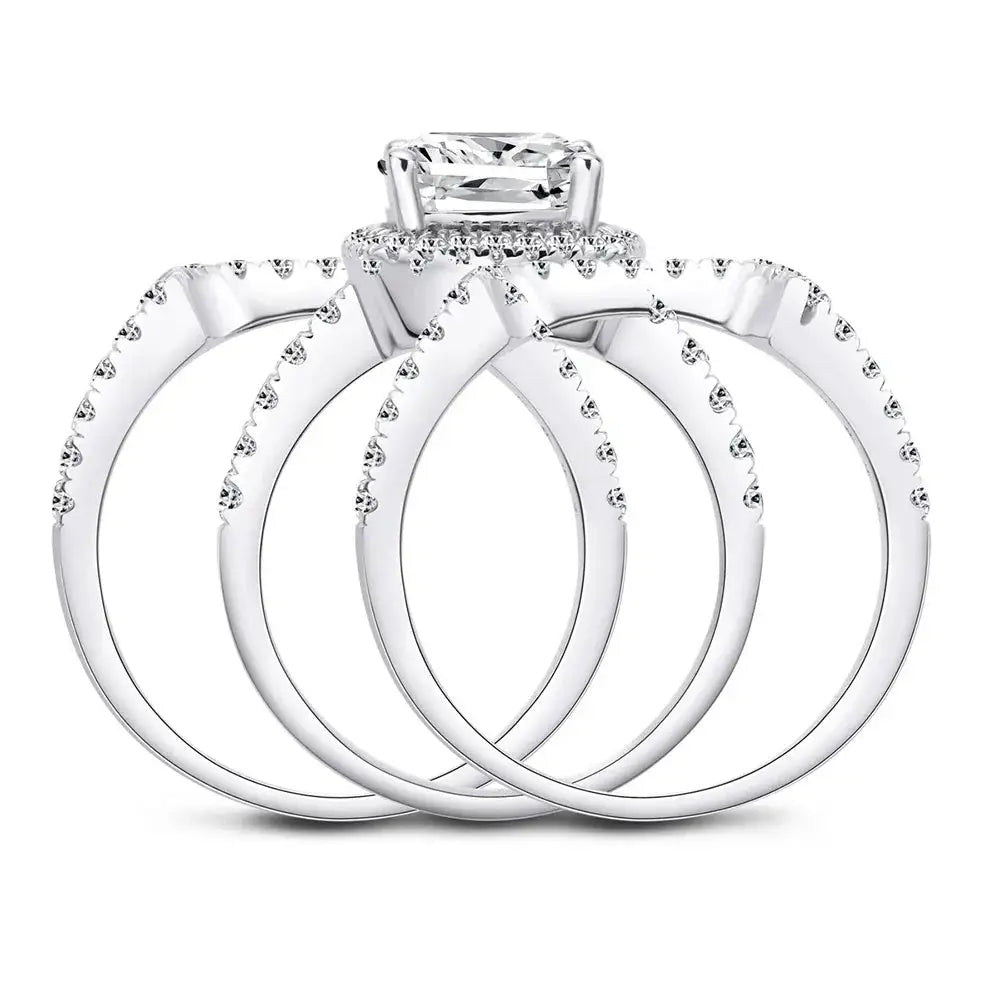 Square Moissanite Ring in Sterling Silver Cbtb — product view 4