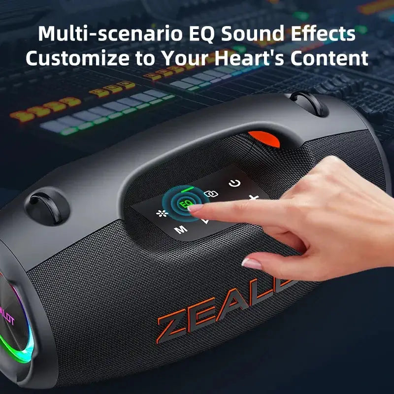 Zealot-S86 Bluetooth Speaker, 60W Power With Subwoofer Outdoor IPX6 Party Speaker, 12H Playtime, LED for Camping