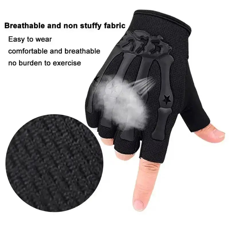 Riding Fingerless Gloves Non Slip Half Finger For Motorcycle