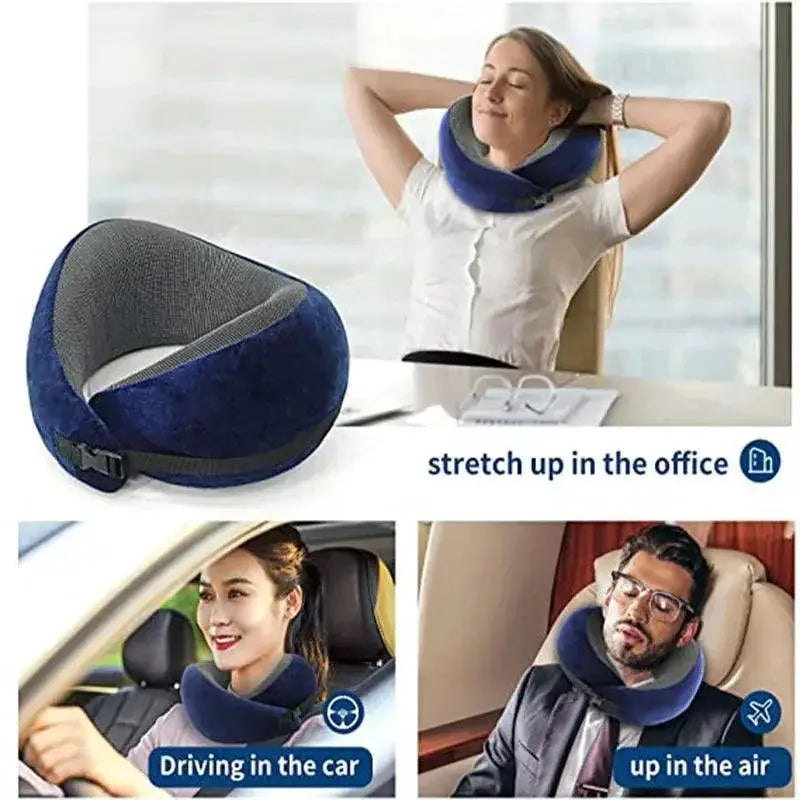 Ergonomic Travel Neck Pillow Premium Memory Foam Comfort