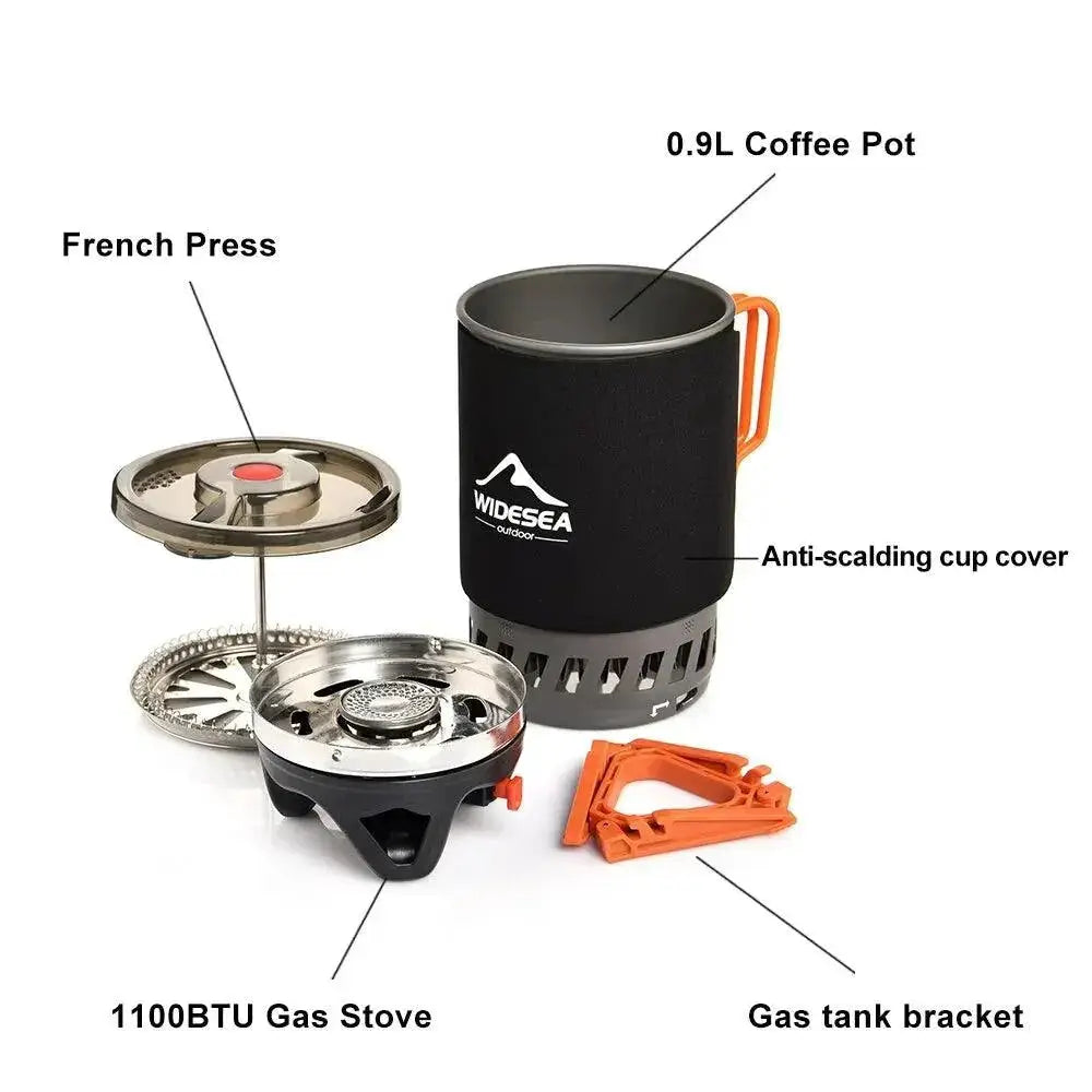 Widesea Camping Cooking System With Portable Coffee Maker