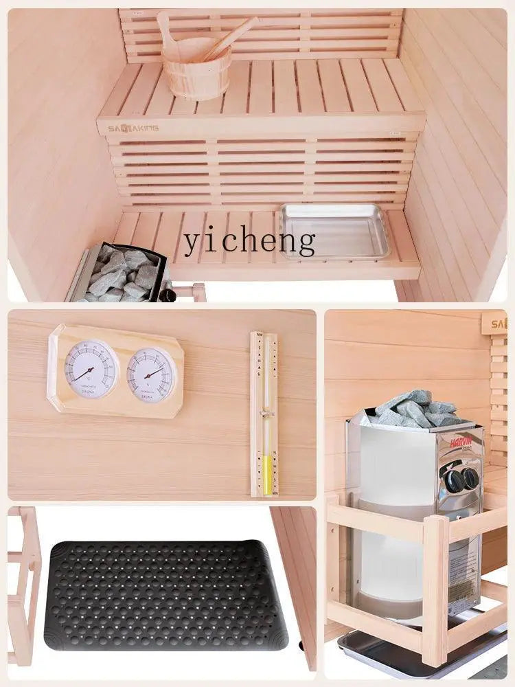Solid Wood And Volcanic Rock Steam Sauna Relaxation Haven