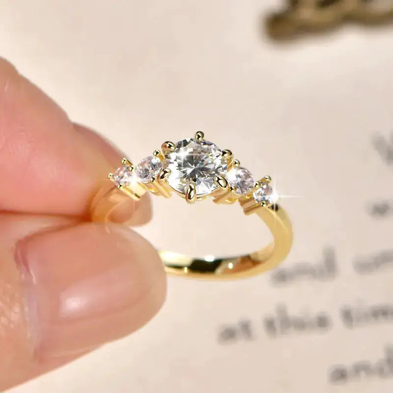 Gold Moissanite Engagement Ring — product image 6