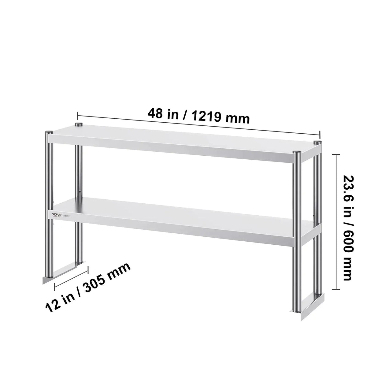 SucceBuy Stainless Steel kitchen worktable Overshelf with Height — product view 7
