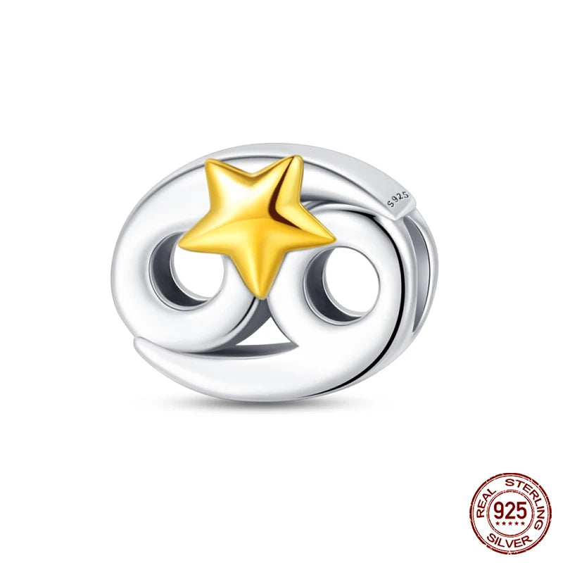 Sterling Silver Constellations Charm Golden