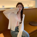 White Knitted Cardigan: Stylish Plus-Size Women's Fashion