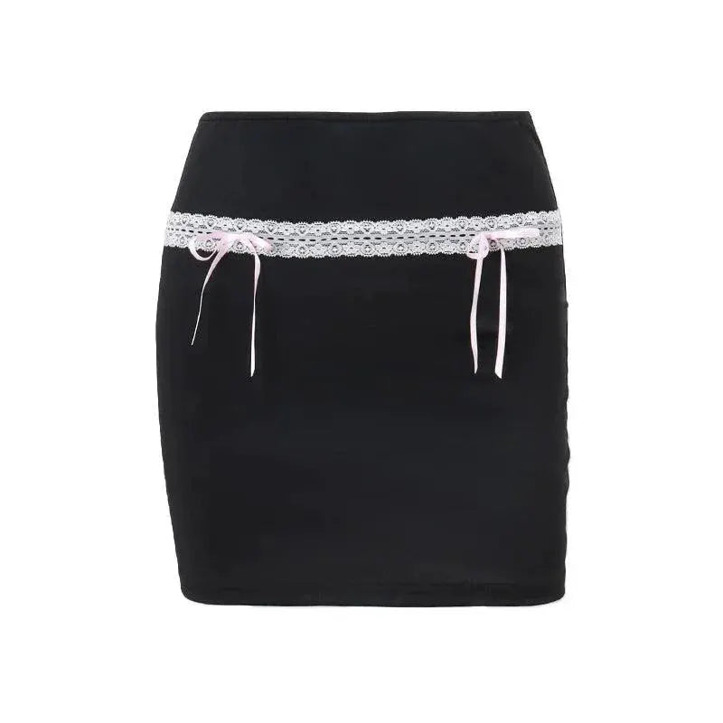 Chic Lace Up High Waist Skirt Y2K Streetwear Fashion Trend