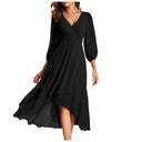 Tiered Chiffon Long Sleeve Dress