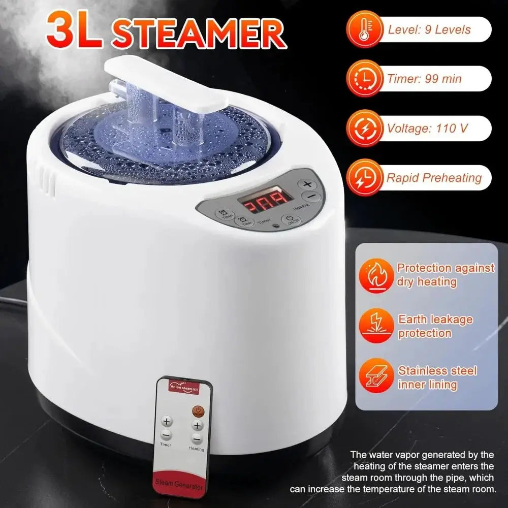 Sauna Box Portable Steam Sauna Tent With 3L Steamer 9 Levels - OurLum.com