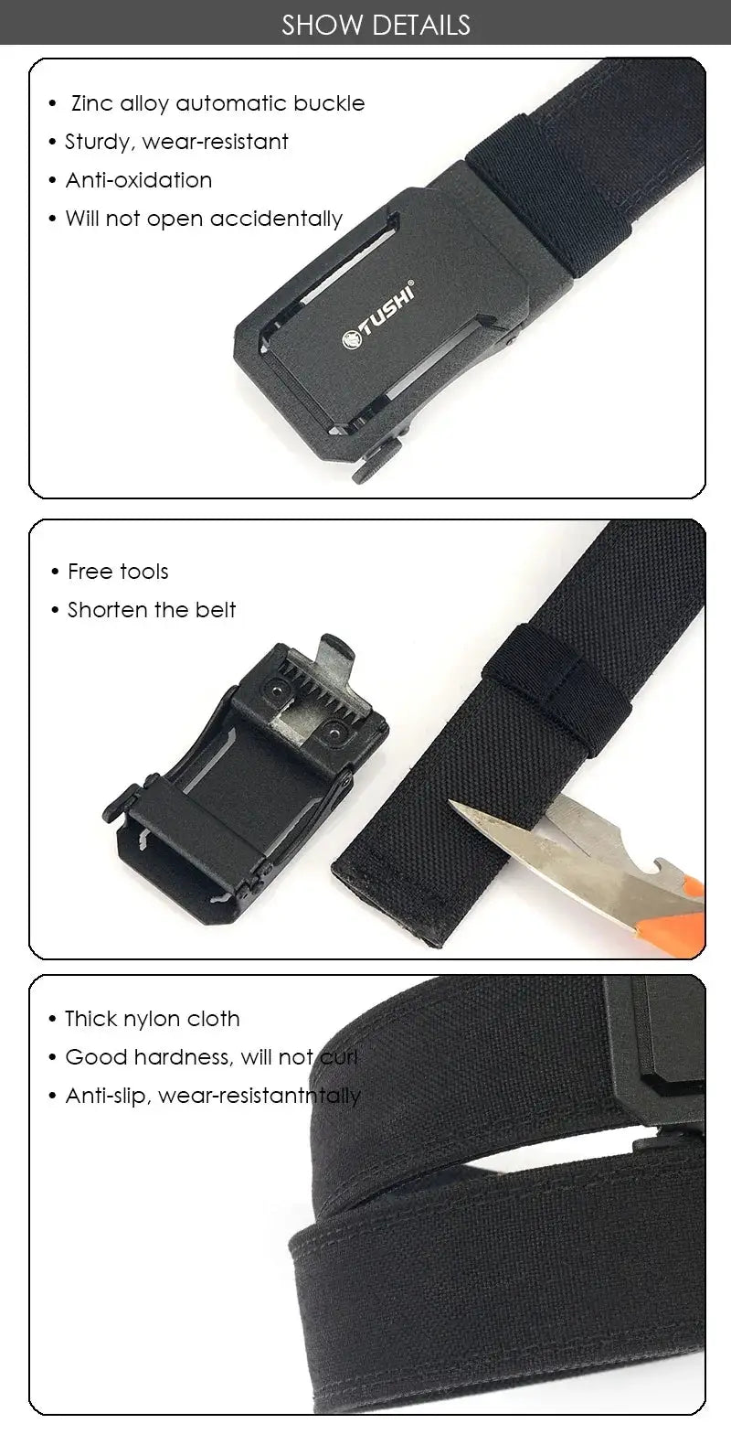 Durable Military Belt for Men with Gear — product view 16