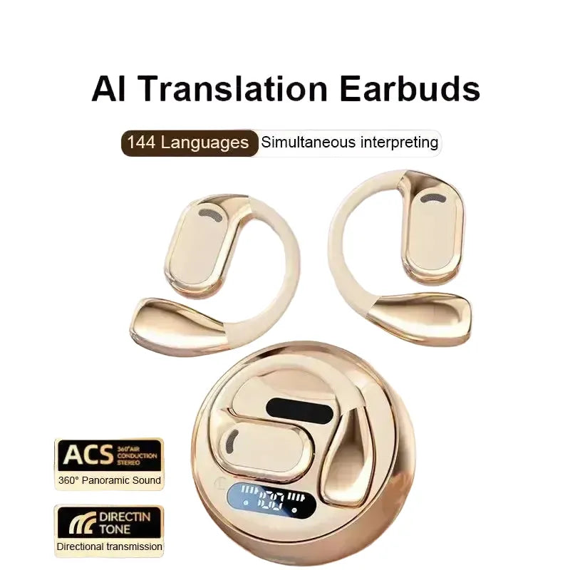 2025 New AI Translation Earbuds OWS Non In Ear Bluetooth 5.4