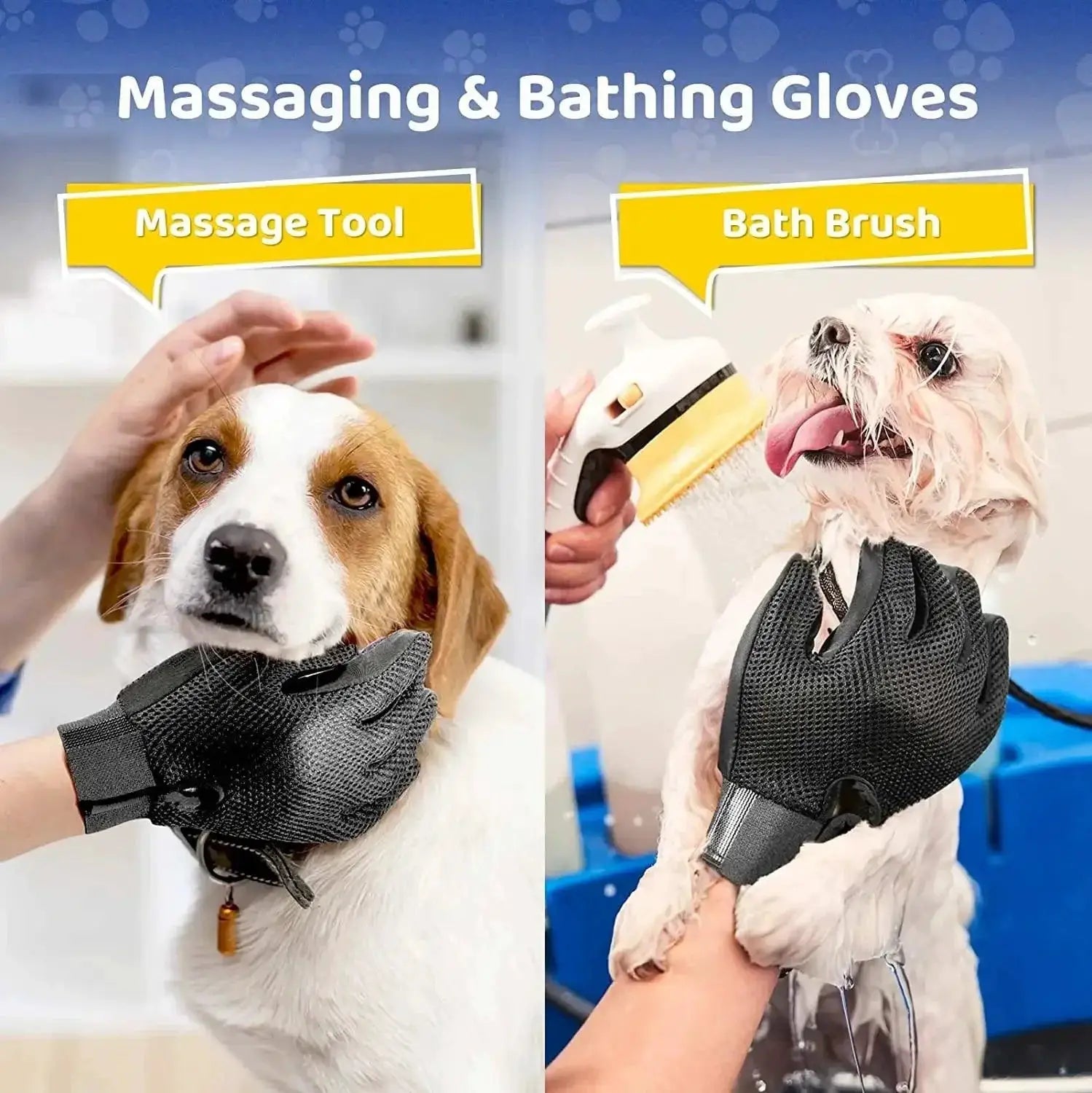 Pet Grooming Glove Efficient Hair Remover Mitt For Pets