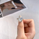 Moissanite Ring in Sterling Silver Ideal