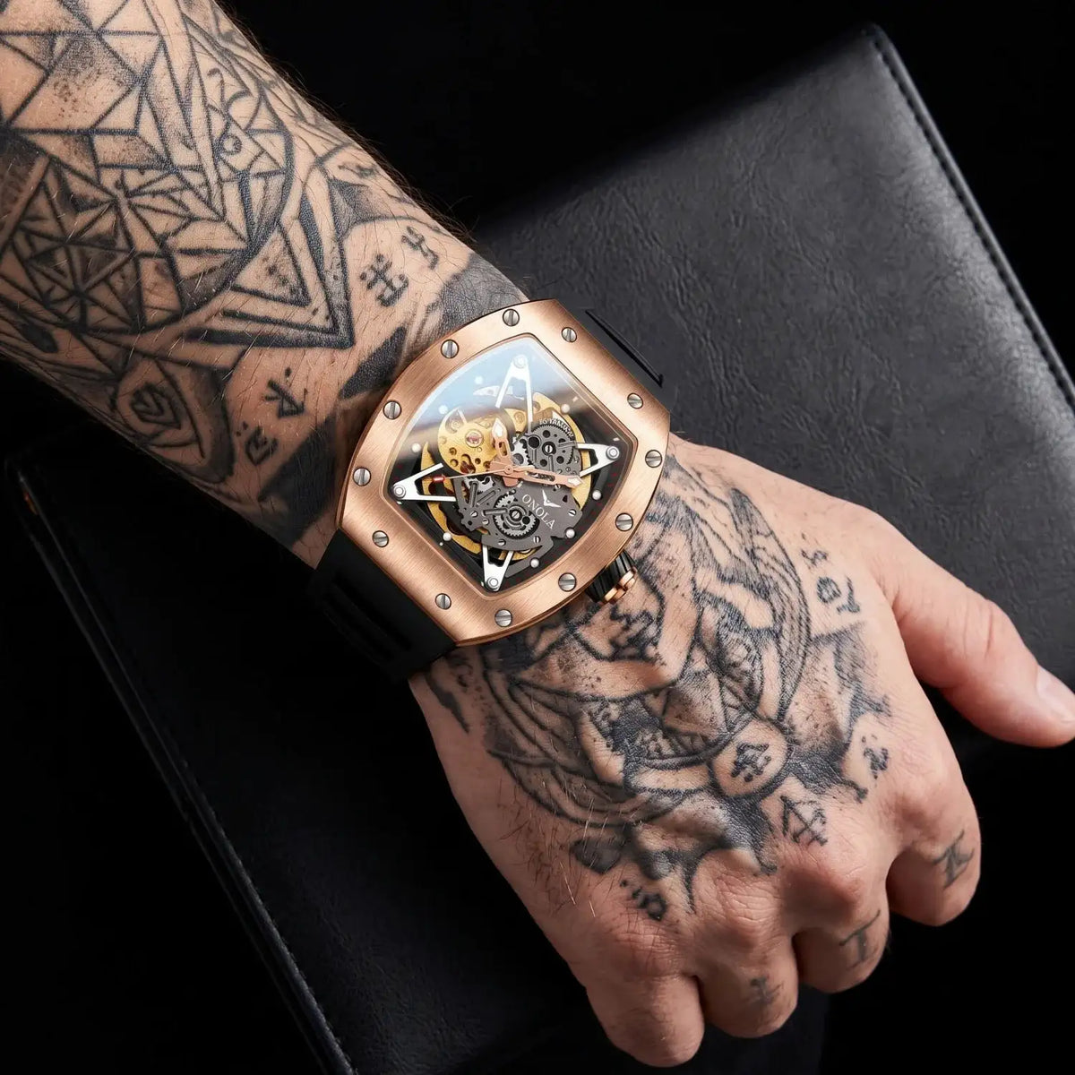 Onola Mens Skeleton Mechanical Watch — product image 4