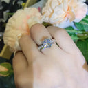 Two Tone Flower Zircon Ring