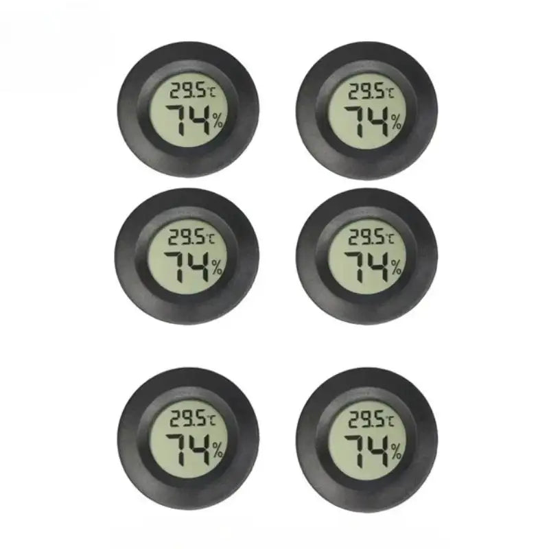 1/6PCS Mini Hygrometer Thermometer Fahrenheit or Celsius Meter Digital LCD Monitor Indoor Room Round Humidity Temperature Gauge