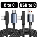 Right Angle USB C Cable - Durable Braided Design