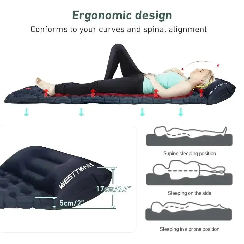 WESTTUNE Ultralight Camping Inflatable Mattress Air Pad
