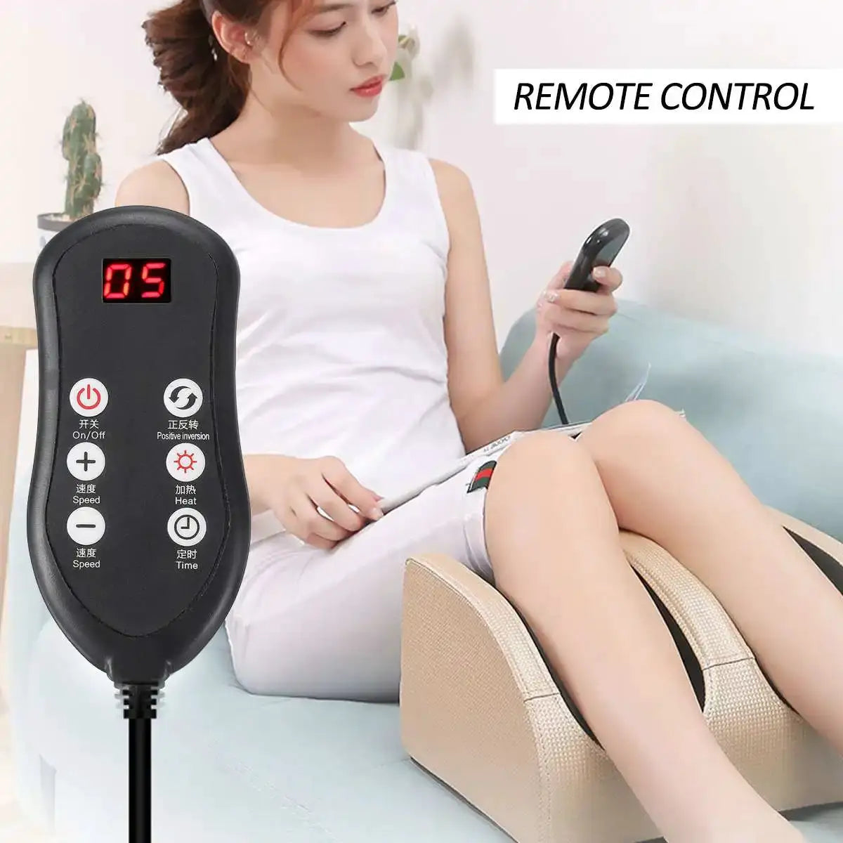 Electric Heating Foot Massager with Remote Control Hot Compress Knead Vibration Legs Massage Christmas Valentine's Day Gift Box