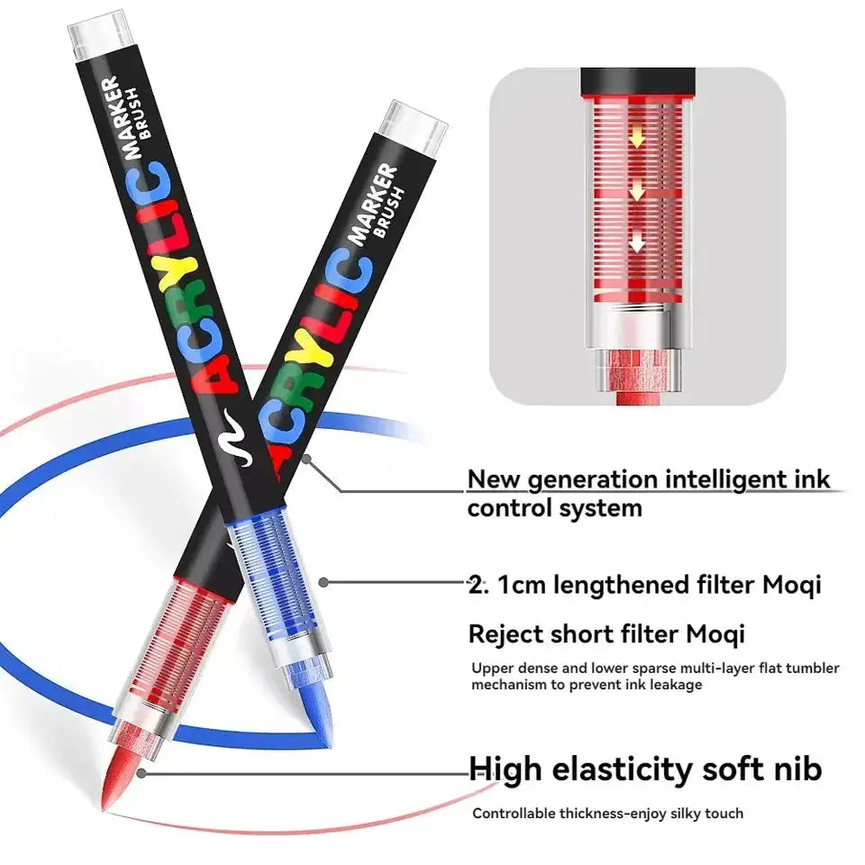Acrylic Brush Markers — product view 3