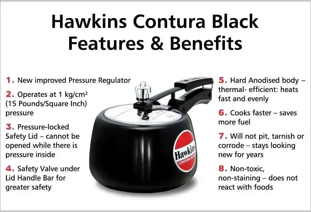 Pressure Cooker 3L Hard Anodised For Efficient Cooking