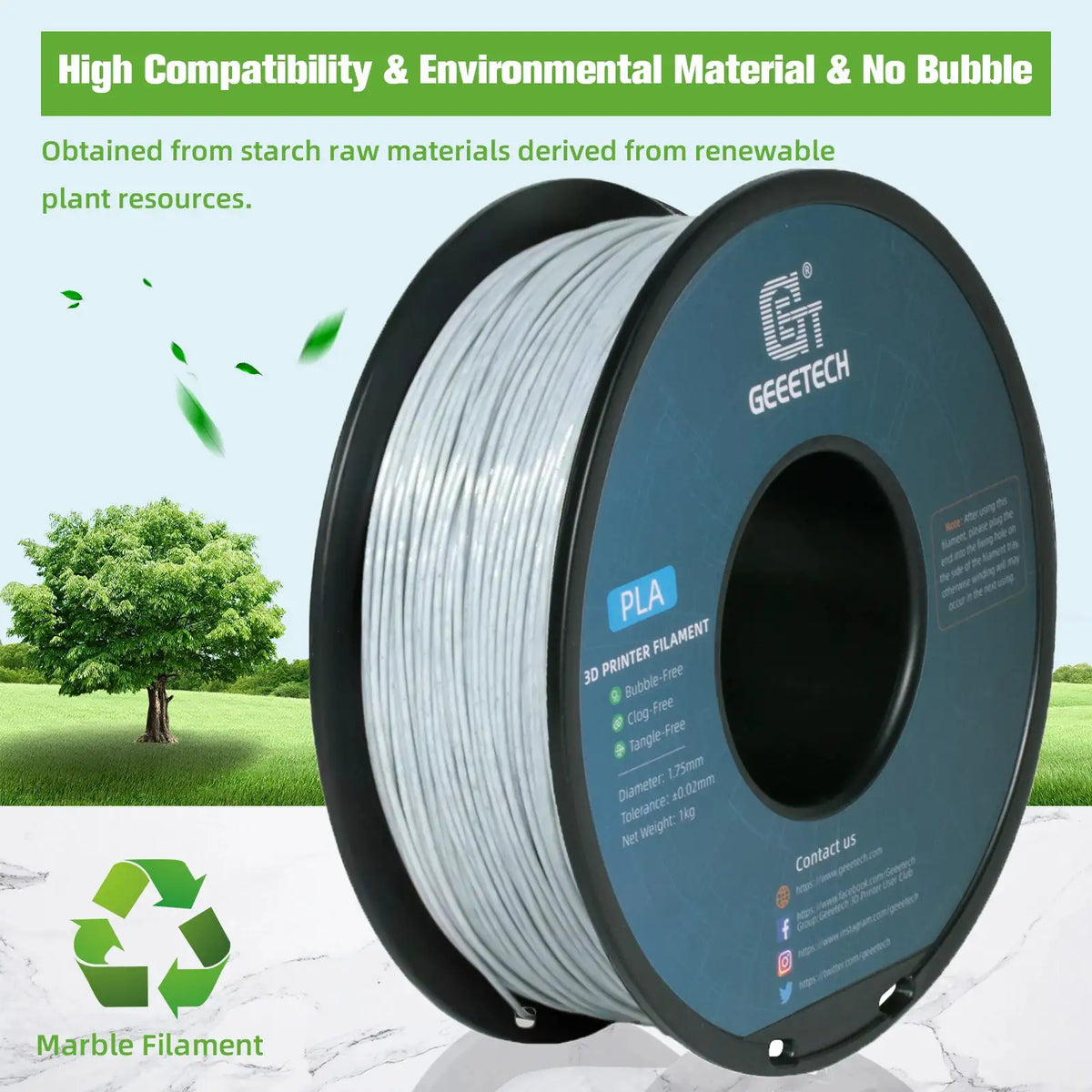 Marble PLA Filament for Decorative Models — product view 5