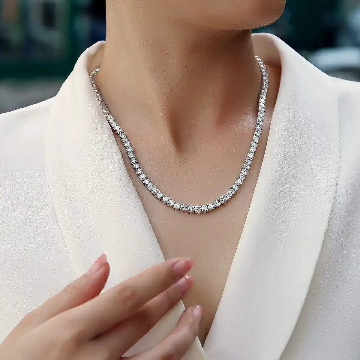 Sterling Silver Tennis Necklace — product image 1