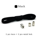 Metal Lock Elastic Shoelaces for Easy No Tie Style