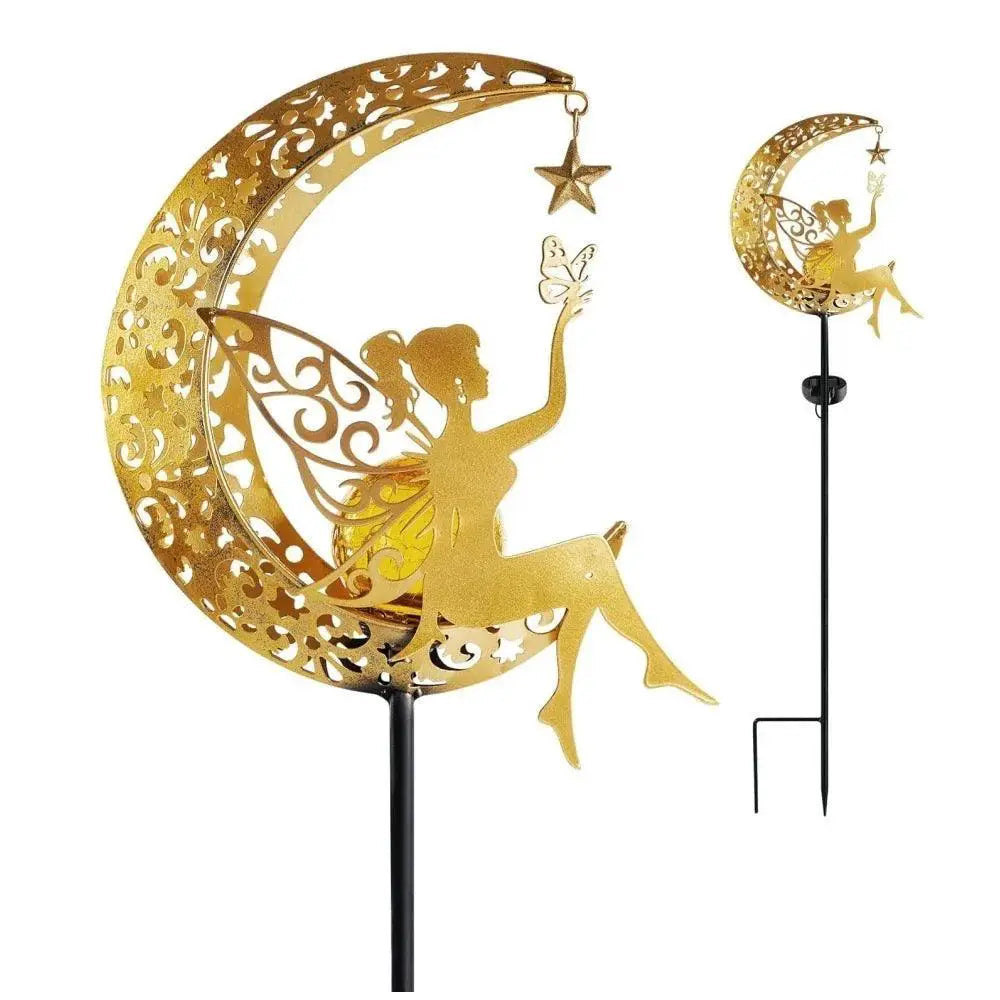 Outdoor Solar Moon Fairy Garden Flower Light Lantern