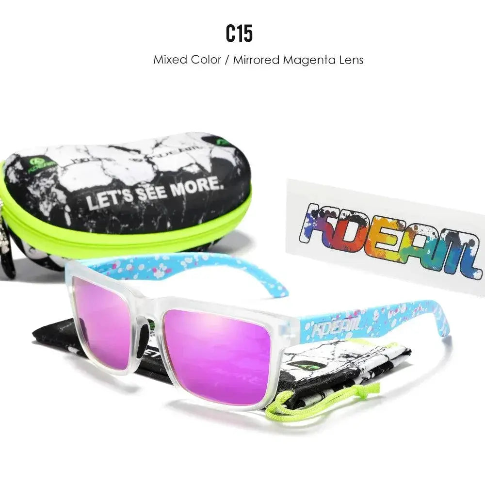 KDEAM Unisex Polarized Sunglasses Square Design 55mm
