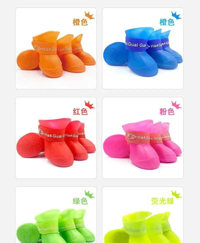 Trendy Waterproof Dog Boots Anti Slip Protection All Weather
