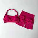 Yoga Set Seamless Halter Bra Matching Shorts Outfit
