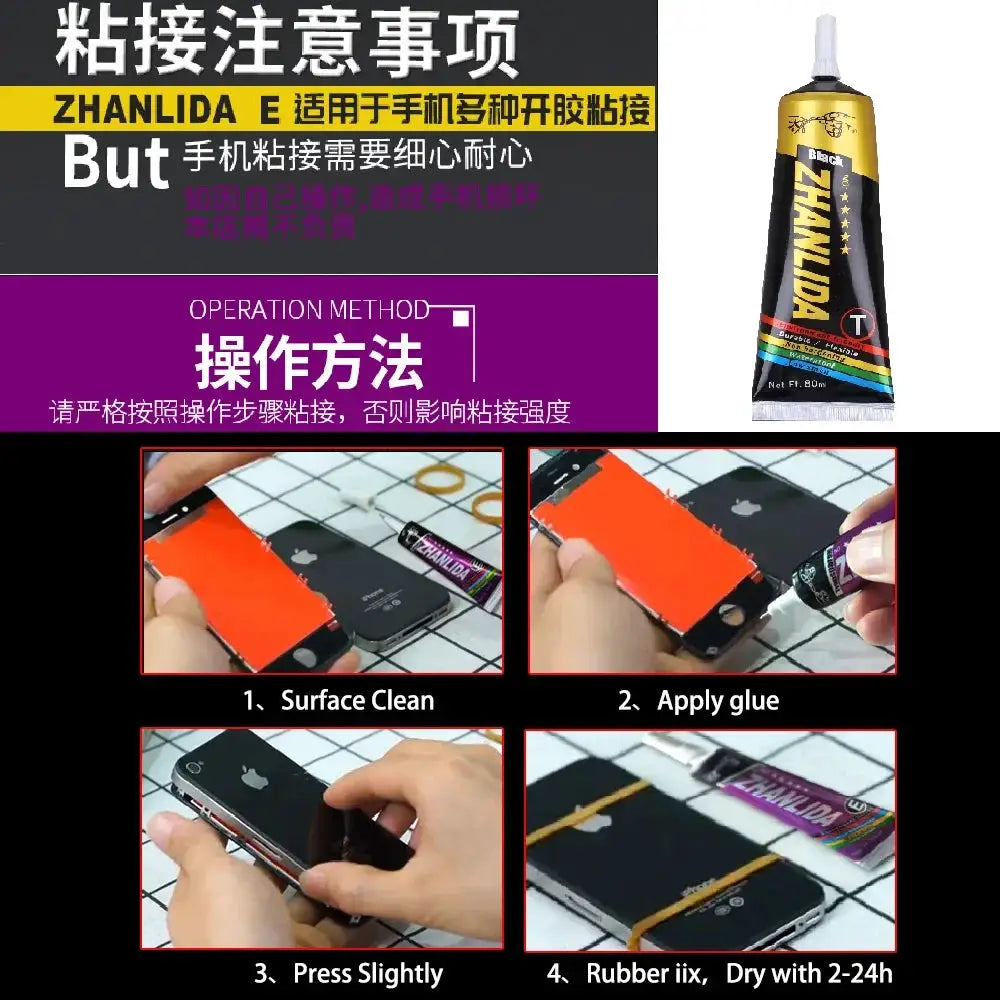 Zhanlida Black Glue Electronics Repair Sealant 15 50 80ml