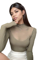 Slim Patchwork Mesh Dress for Women