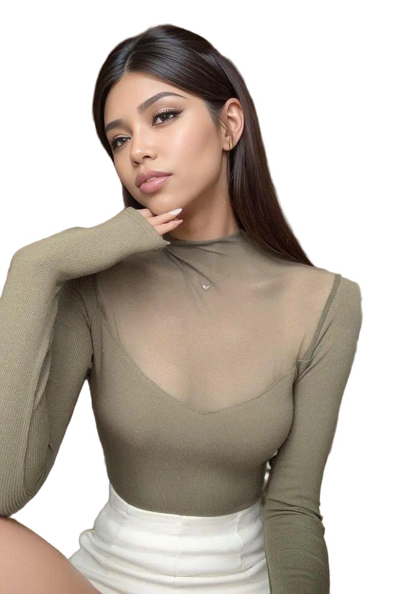 Slim Patchwork Mesh Dress for Women — product view 1