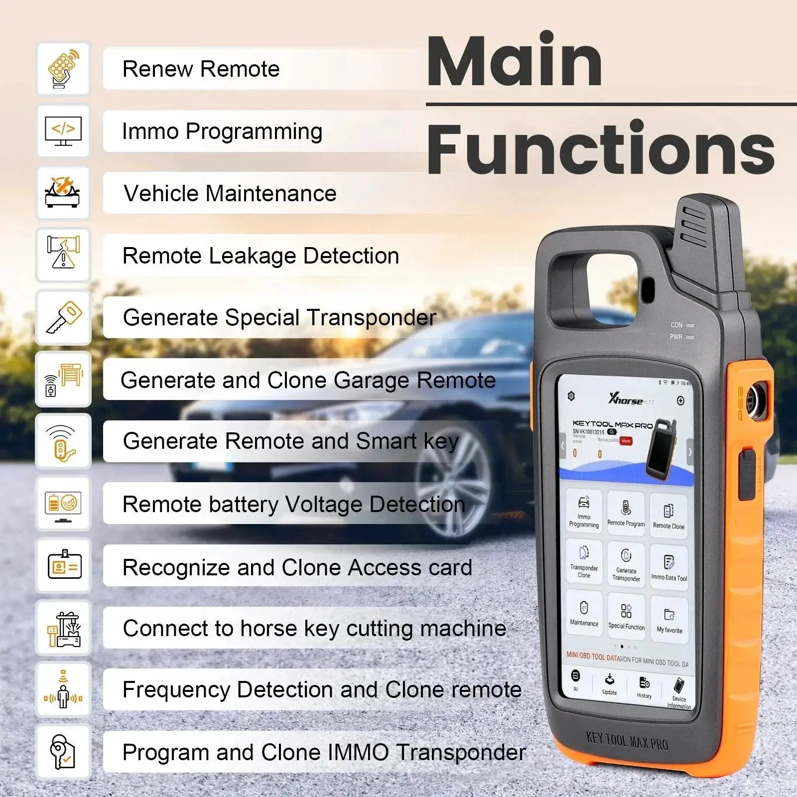 VVDI Key Tool Max Pro Programmer With Renew Cable Mini OBD