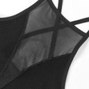Luxe Ribbed Backless Mesh Crop Top