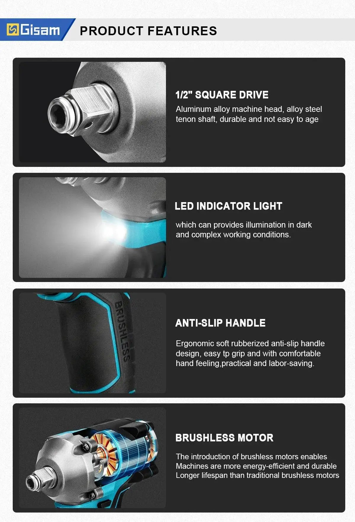 Powerful Cordless Impact Wrench for DIY — product view 15