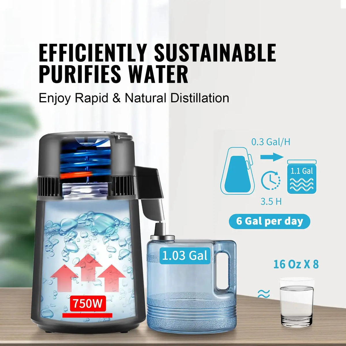SucceBuy Water Distiller Gallon Pure Water Purifier Filter — product view 2